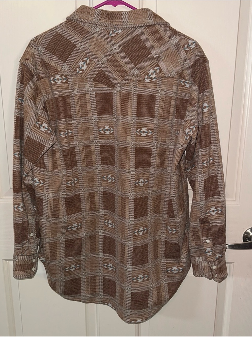 Wrangler Brown Plaid Western Button-Front Shirt - Picture 2 of 3